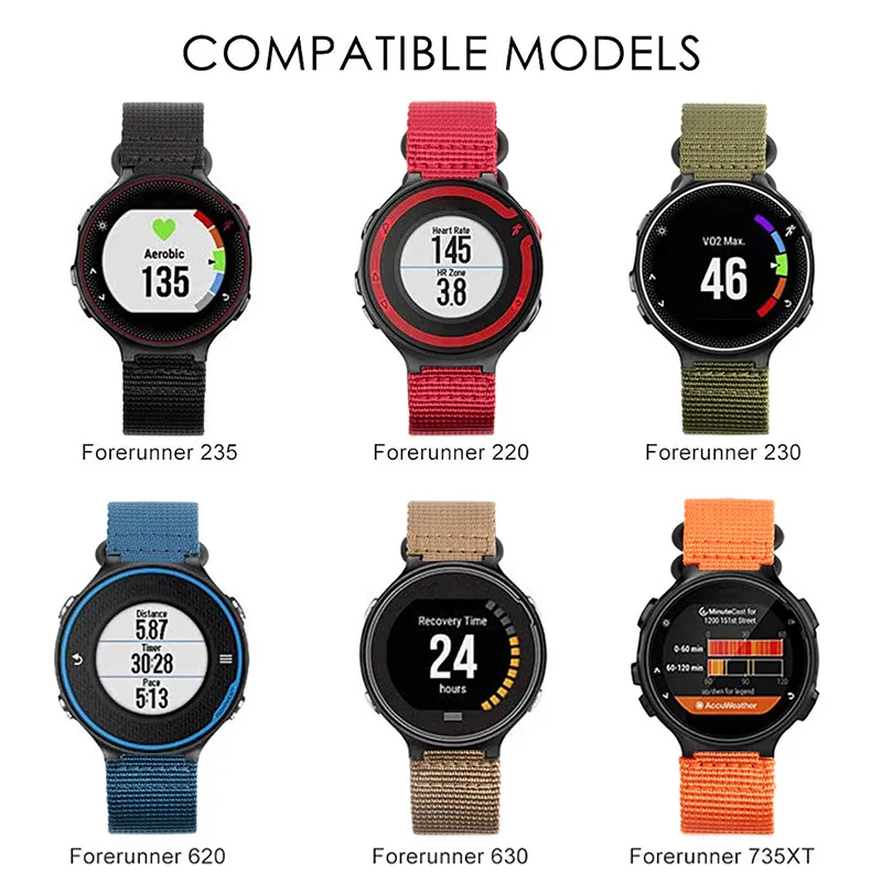 Nový sport hodinky pás pro Garmin předchůdce 220 230 235 620 735XT silon řemen chytrá hodinky náramek pásek hodinek příslušenství