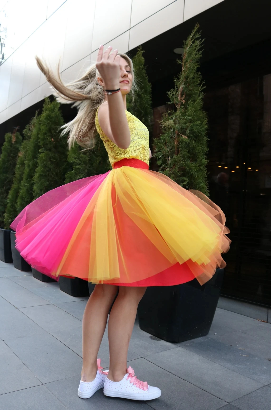 BABYONLINE Rainbow Skirts 5 Layers Tulle Petticoat Multicolored Tutu Bachelorette Party Colorful Halloween Costumes Casual petticoat skirt petticoat underskirt lolita petticoat tulle tutu skirt