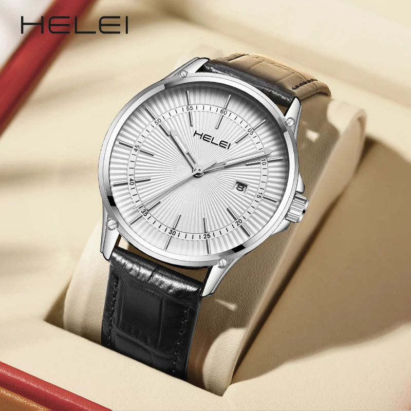 HELEI hot models 2024 jazz series business light luxury multi-function quartz movement men's quartz watches men's watches