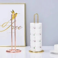 Stainless Steel Kitchen Roll Paper Towel Holder Bathroom Tissue Stand Dining Table Vertical Napkins Rack Kitchen Storage Shelf 2