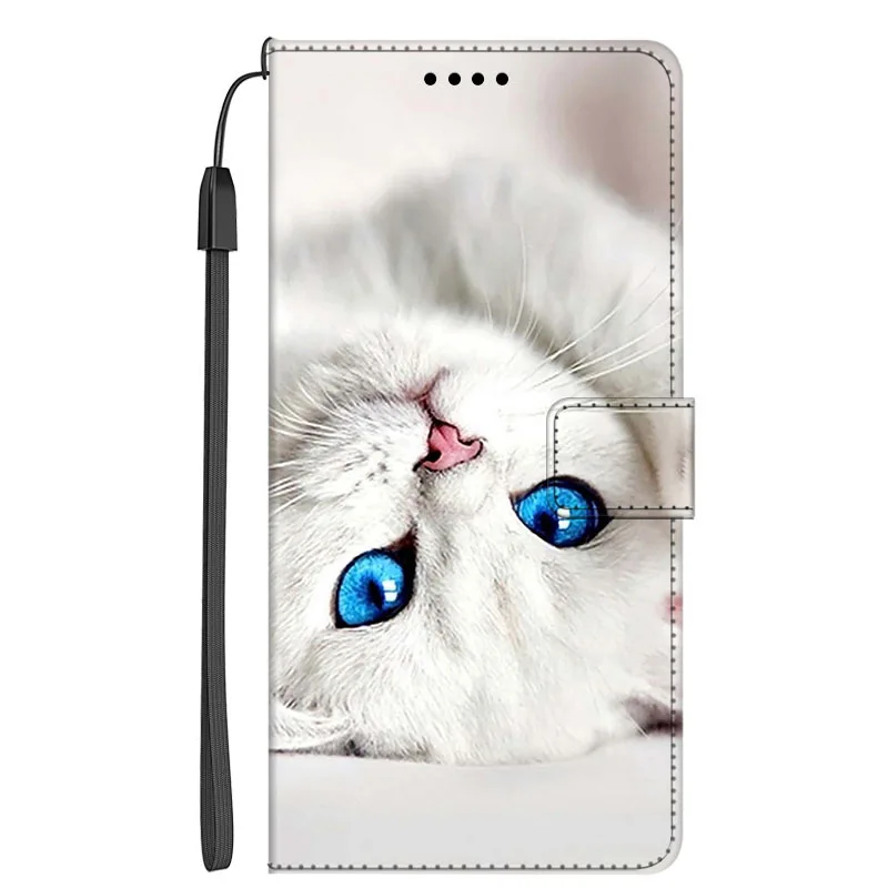 Leather Flip Case - Magnetic Wallet Stand with Card Holder