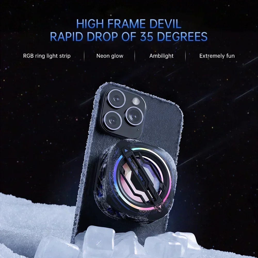 20W Black Shark 3Pro 자기 모바일 라디에이터 지능형 온도 제어 iOS 안드로이드 셀 쿨러 용 조정 가능한 RGB 라이트