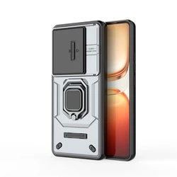 Custodia per telefono magnetica con anello universale e finestra a pressione