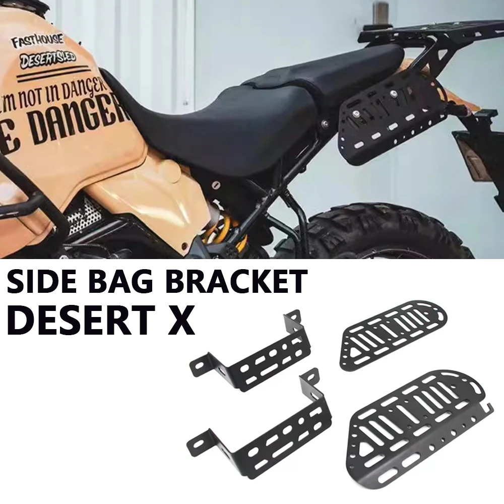 - New Motorcycle Saddlebag Support Bar Mount Bracket For Ducati Desert X Aluminium Alloy Hanging Bag Holder Luggage Carrier
