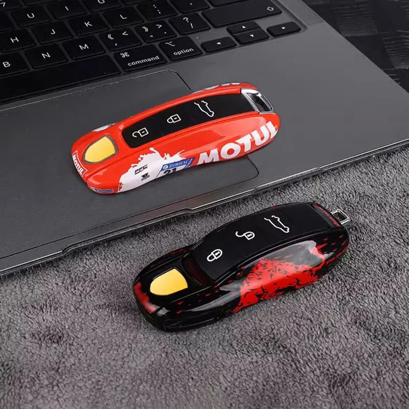 

Чехол для автомобильного ключа, оболочка для ключа, Сменное украшение, подходит для Porsche Macan Cayenne 718 Panamera