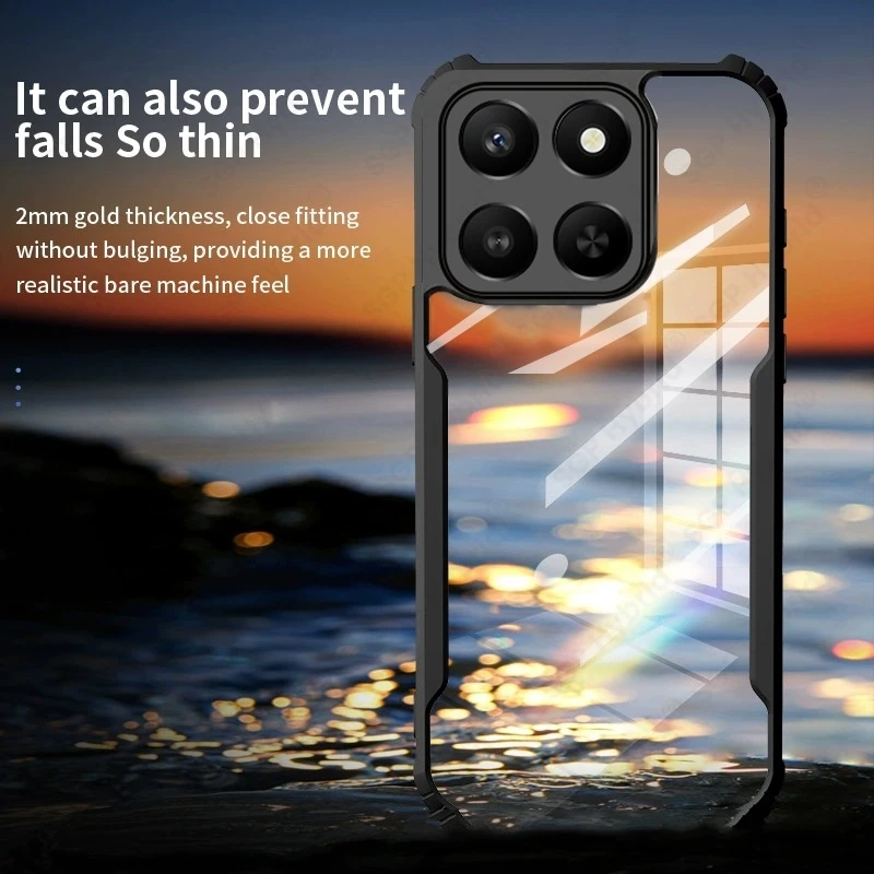 Clear Acrylic Shockproof Protective Case - Hybrid Rubber Armor Cover