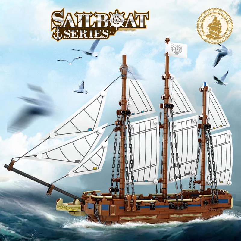 

Moc Royal Dutch Yacht Schooner Building Blocks Sailboat Bricks City Ship Popular Boat Toys For Children Gift