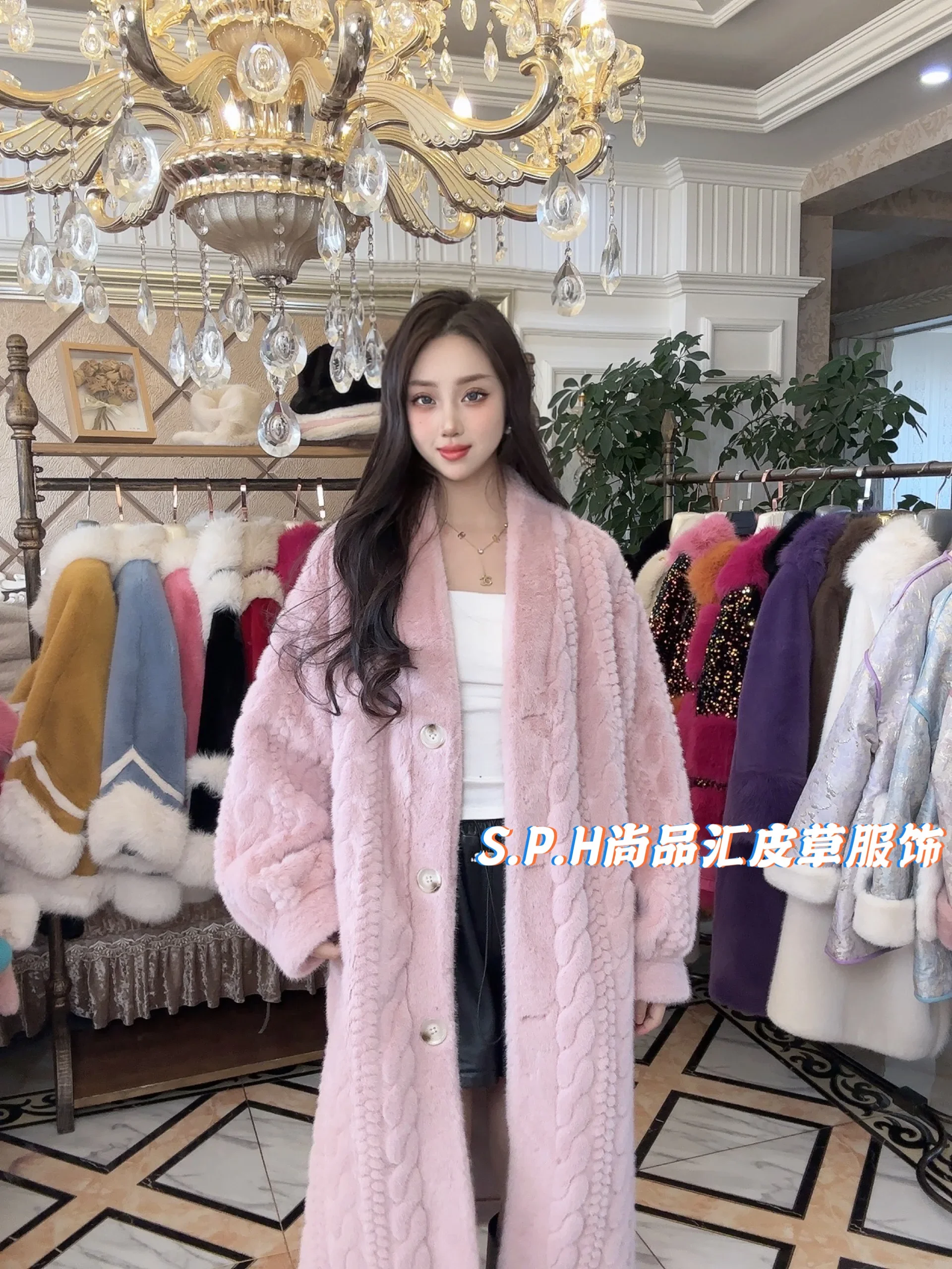 New Women's Winter Long Fashion Faux Fur Simple High-End Heavy Industry Feminine Long Sleeve Solid Color Loose Faux Fur Coats