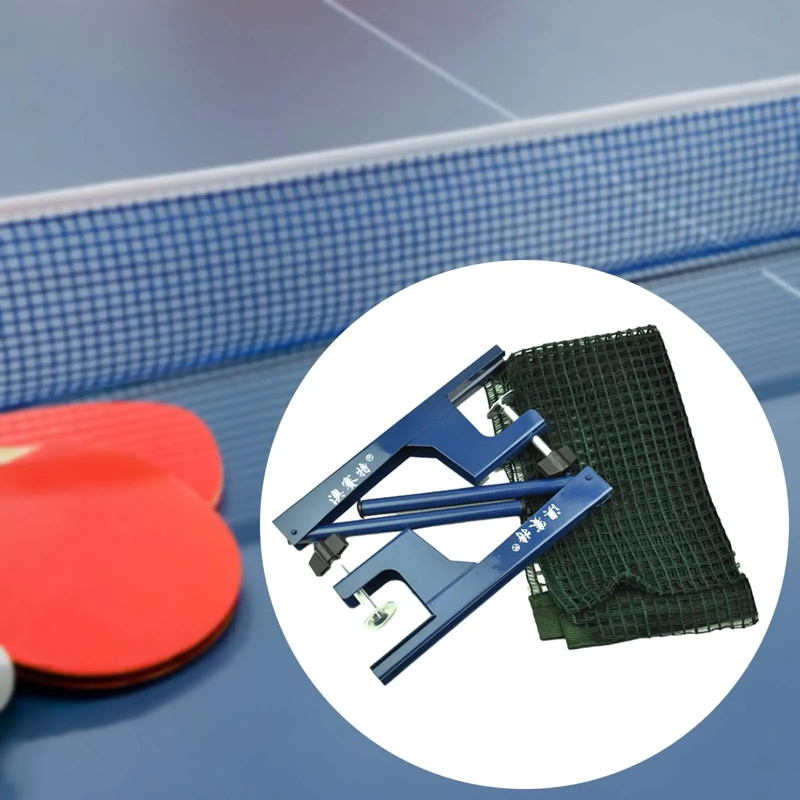 Ping Pong Net Post Set Screw on Clamp for Professional Athlete or Amateur Fit 4.5cm Thick Desktop Portable Quick Setup Mesh Net