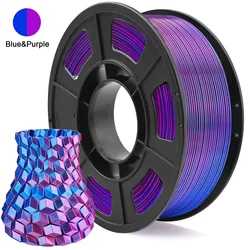 Dual - Color Blue Purple PLA Filament, 1.75mm, 250g Spool (BluePurple)