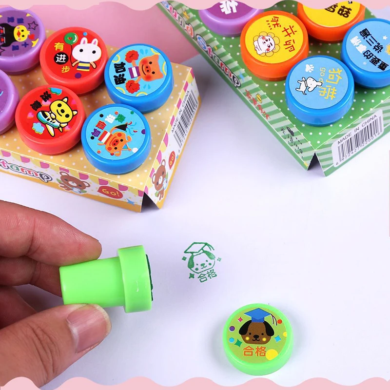 12Pcs/Box Children Toy Rubber Stamps Cartoon Fruits Kid Seal Diy Scrapbook  Photo Album Decor Stamper High Quality Simple