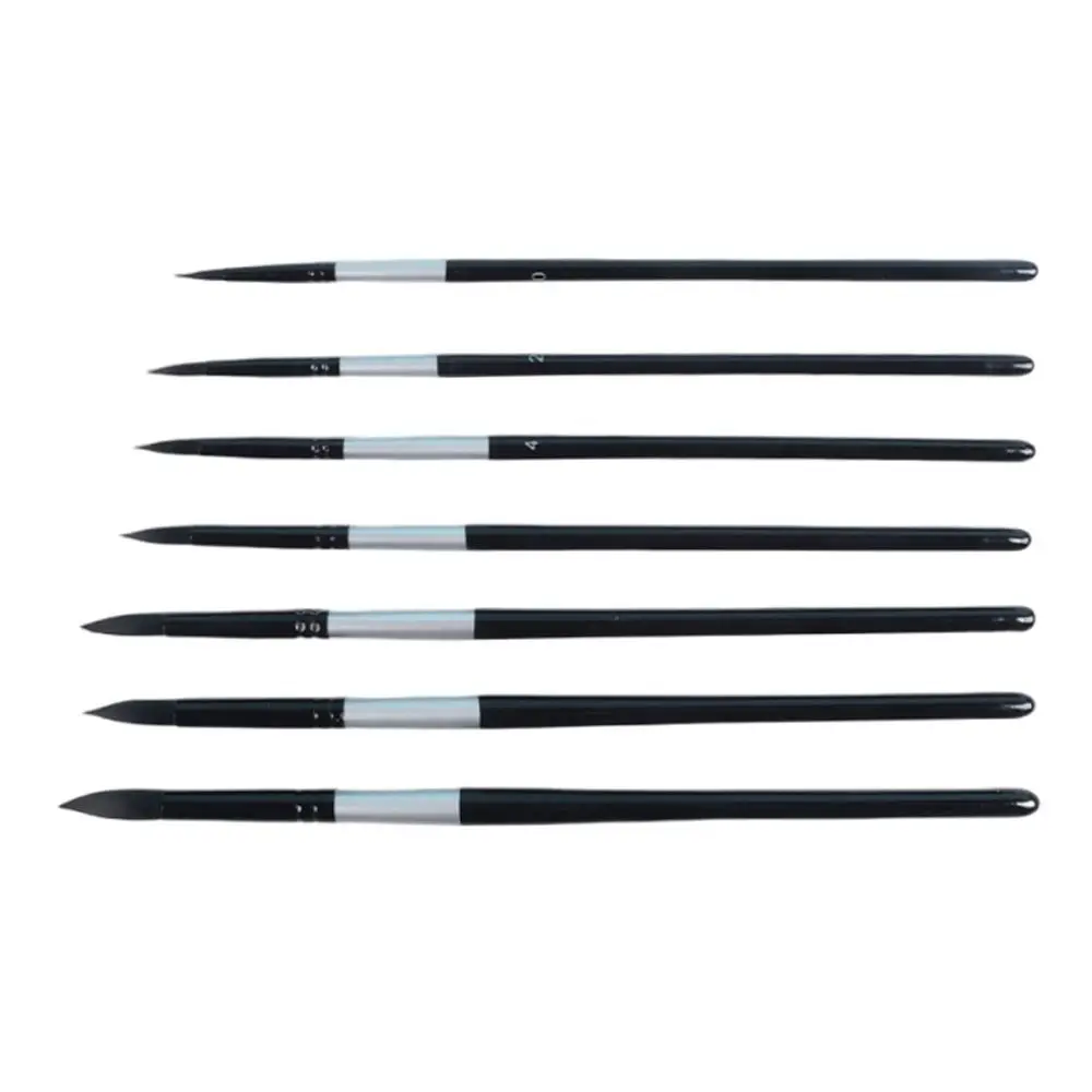 7개/세트 다람쥐털 수채화 브러쉬 라운드/뾰족한 끝 초보자 아티스트 키트 구아슈 페인팅 펜 페인트 브러쉬 세트