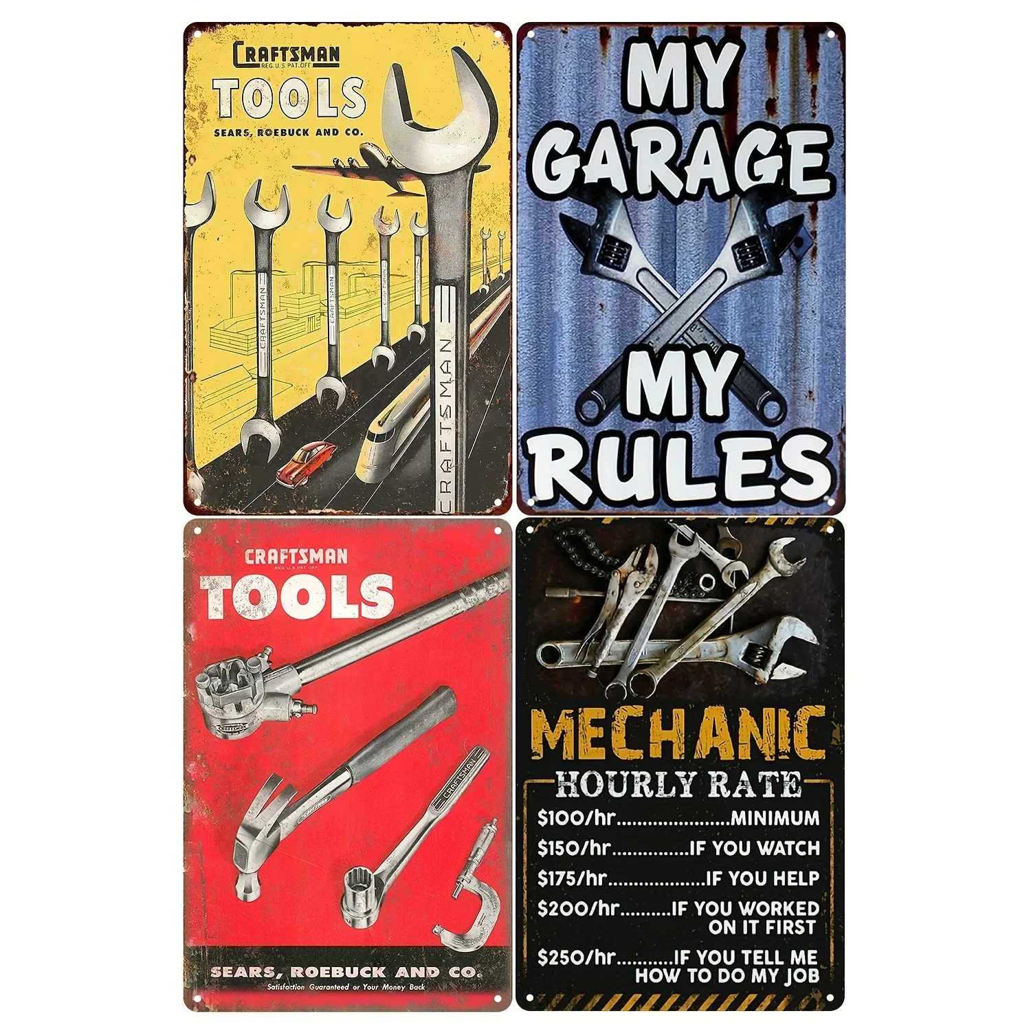 

Retro Metal Tin Sign, Mechanical Metal Sign, Iron Painting, Wall Art Decor, Vintage Kitchen Garage Living Room Wall Decor Plaque