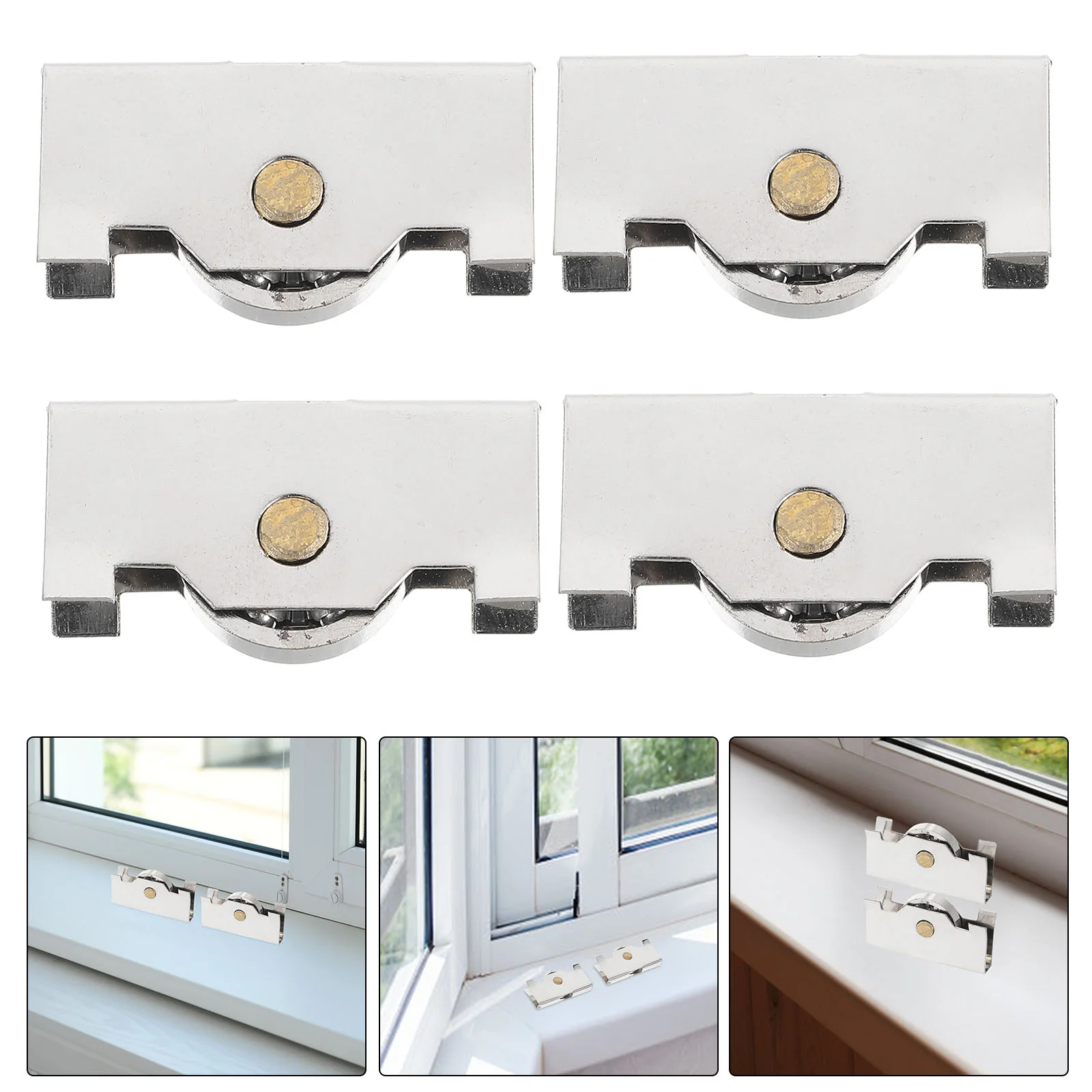 4 Pcs Glass Door Sliding Pulley Replacement Sliding Door Rollers Glass Wheels Home Improvement Doors Gates