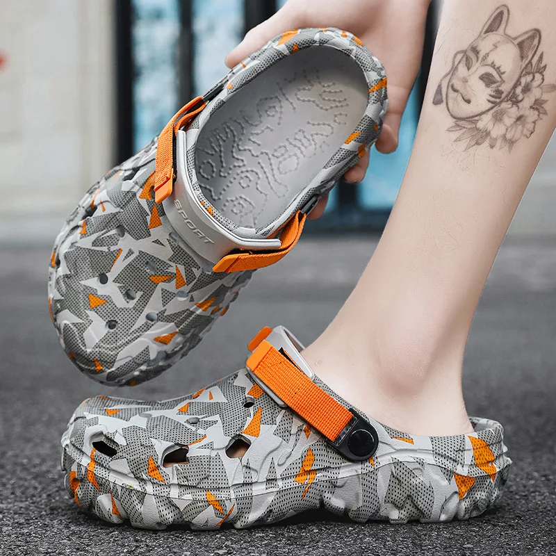 Plus Size 47 Summer Men Sandals Light Soft EVA Men's Hole Shoes Outdoor Slippers Home Garden Clogs Male Beach Flats Slides 5