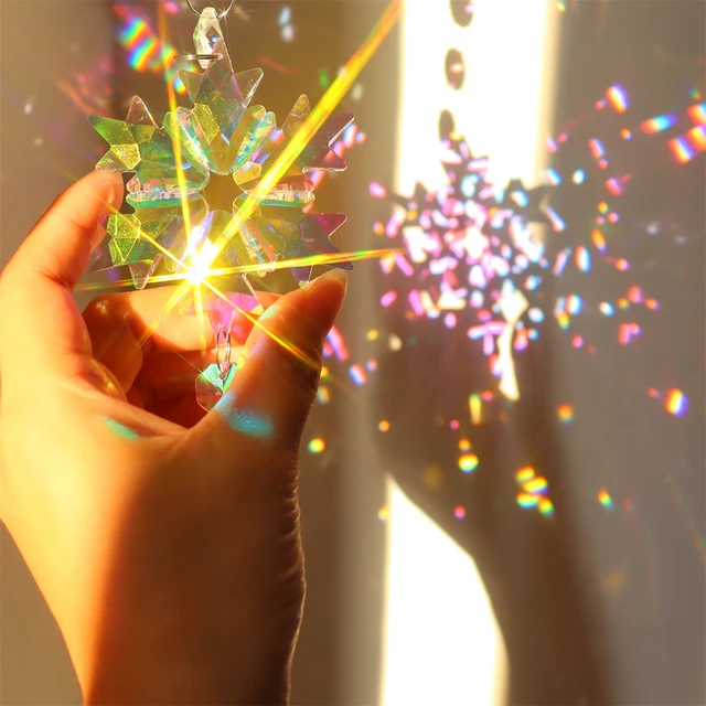 Crystal Wind Change Hópehely Napsütő Gyémánt Prizmák Medál Álom Fogó Szivárvány Üldöző Lógó Csepp Otthoni Kerti Dekoráció - Image 5