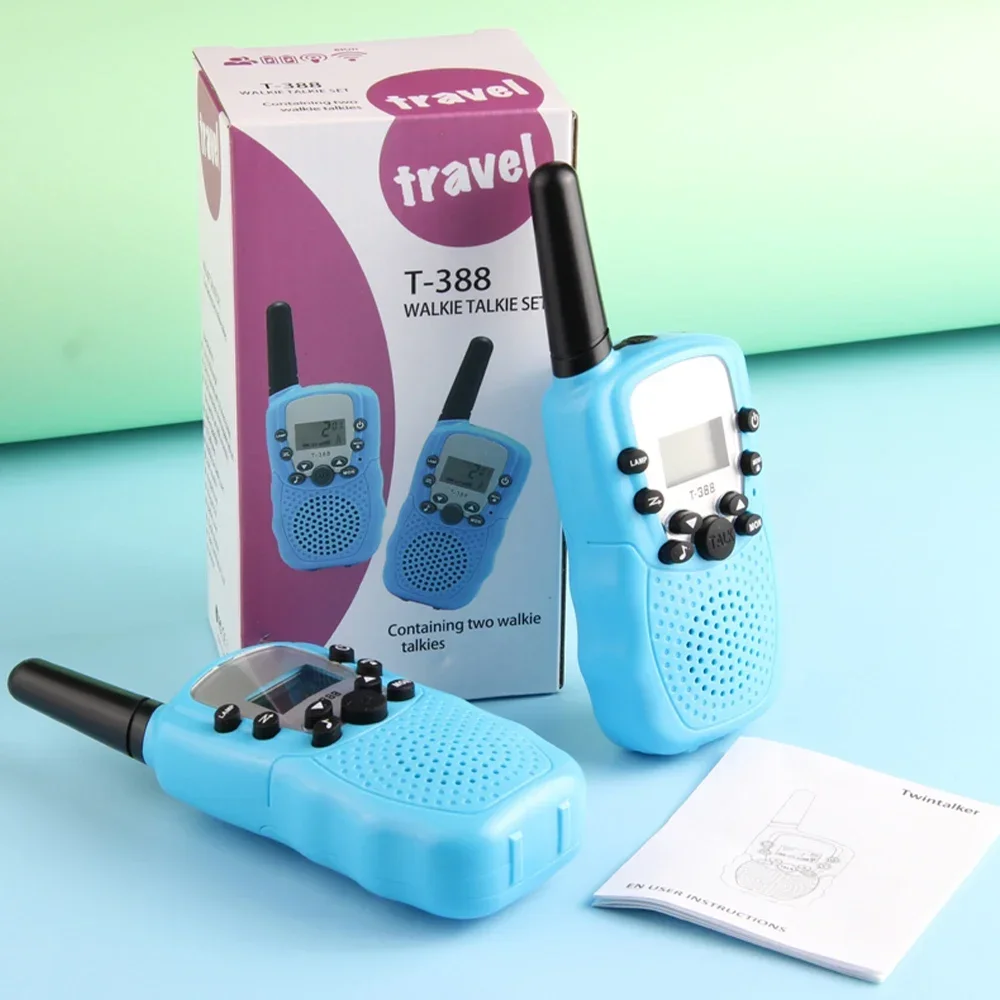 2PCS Portable Kids Handheld Walkie-Talkie Transceiver Phone Radio Receiver Interphone 3KM Mini Toys Walkie Talkie Gifts Boy Girl 6