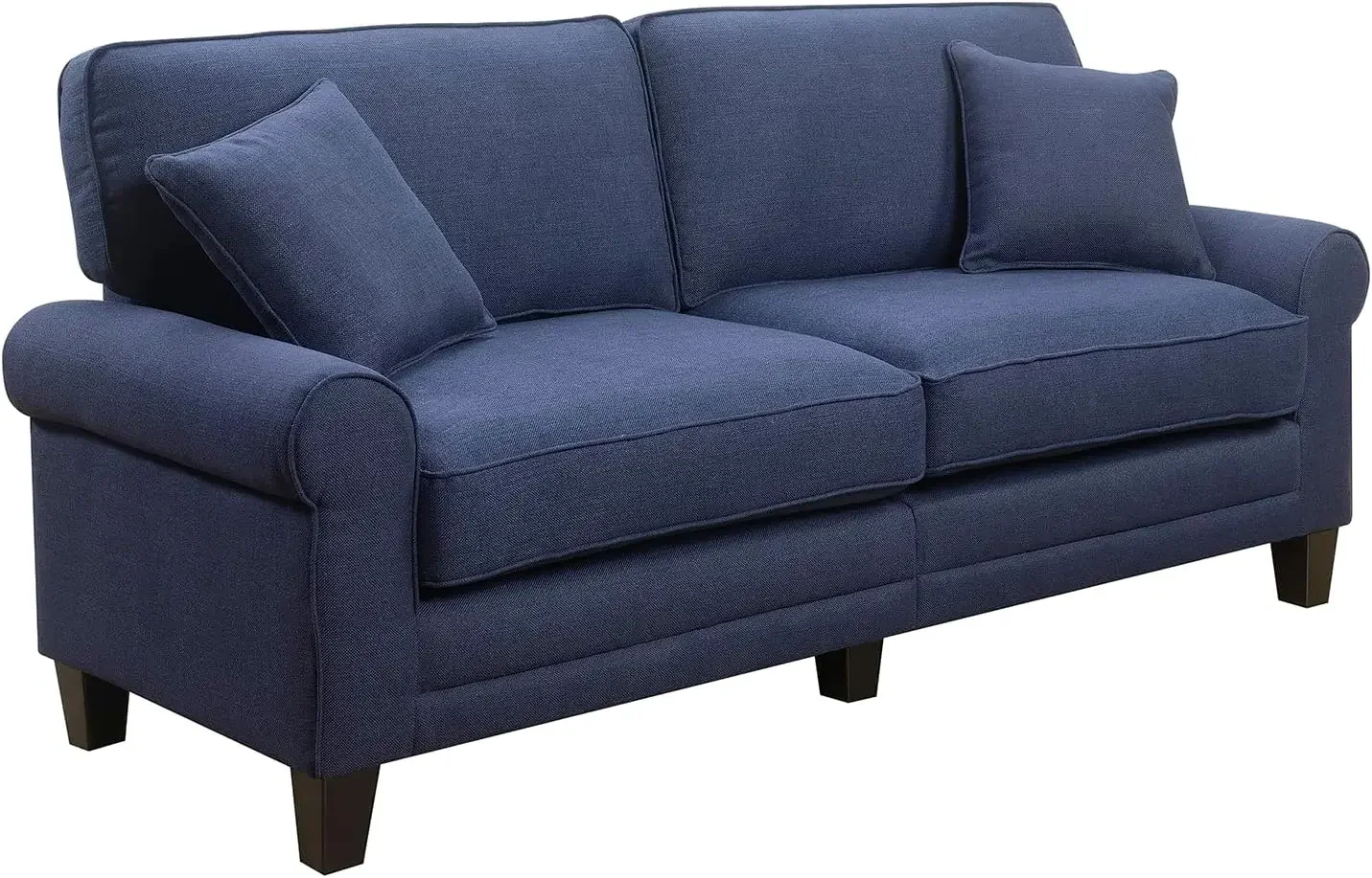 

Диван на 73 дивана для двоих, подушки с наволочками и закругленные дужки, прочная современная мягкая ткань, темно-синий цвет