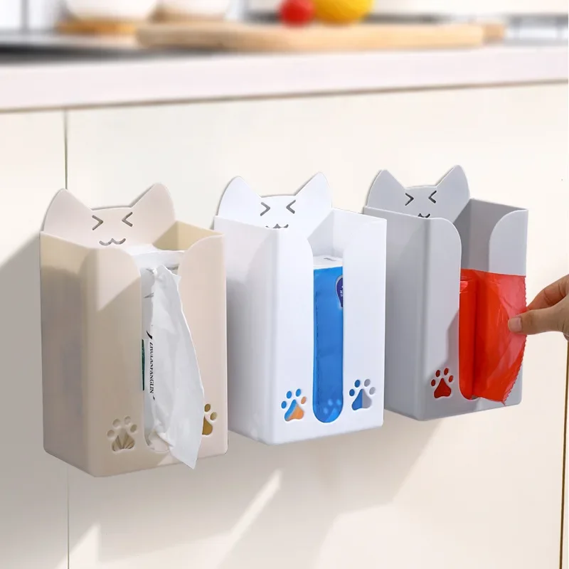 Description Picture 2 of itemWall Mounted Tissue Box Cute Cartoon Paper Holder Punch-Free Tissue Racks Kitchen Napkin Storage Rack Bathroom Toilet Accessorie