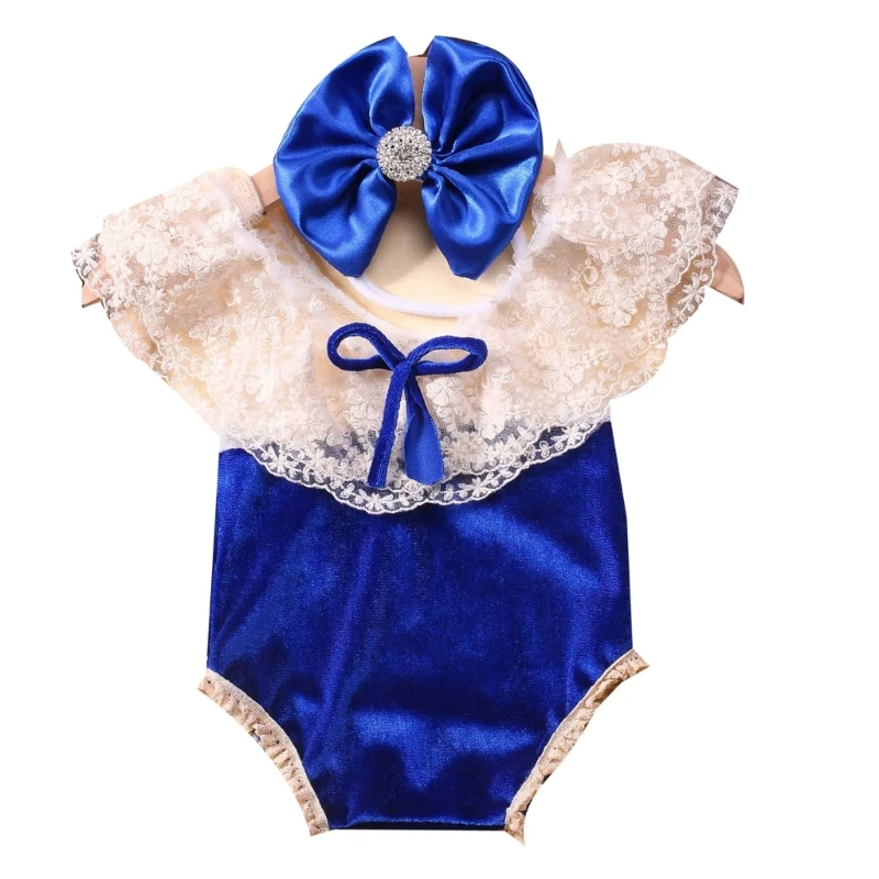 

Infant Photo Props Photography Outfit Christmas Bodysuit Headband Shower Gift