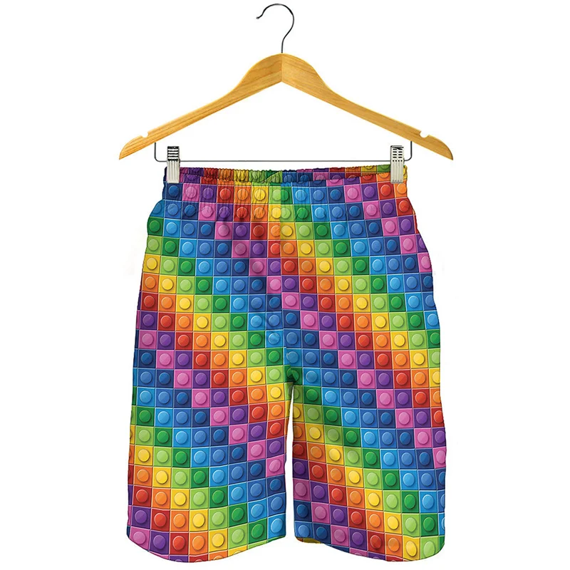 Creative Building Blocks 3d Printed Short Pants For Men Kids Fashion Summer Beach Shorts Cool Surf Board Shorts Swim Trunks 4