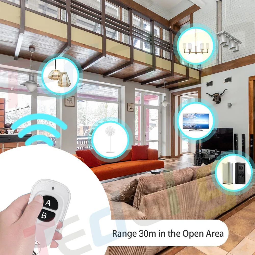 RF 220V 16A Electrical Socket 433MHz Wireless Remote Control Plug 3000W EU FR Standard,for Home LED/Light/Fan/Lamp ON OFF 5