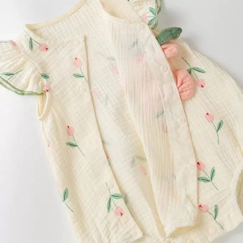 Cotton Baby Girls Summer Tulip Jumpsuit