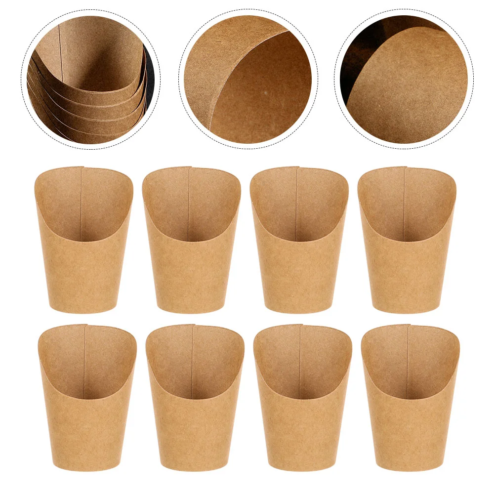 

Kraft Paper Potato Chips Box French Fries Holder Disposable French Fries Cups Egg Puffs Cups Paper Snack Boxes Tableware