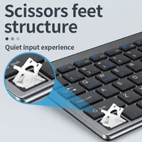 Gray Bluetooth 5.0 & 2.4G Wireless Keyboard Mouse Combo Rechargeable Full Size Wireless Keyboard for Notebook Laptop - Image 4