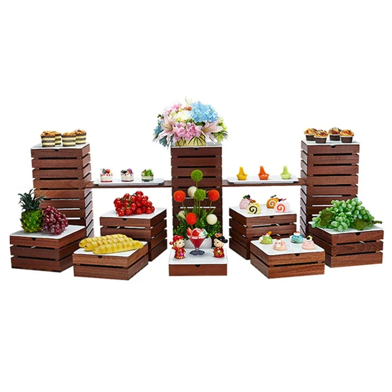 Hotel cafeteria Display of et and tea break Wedding cake rack Sushi fruit table ornaments baking accessories Snack display