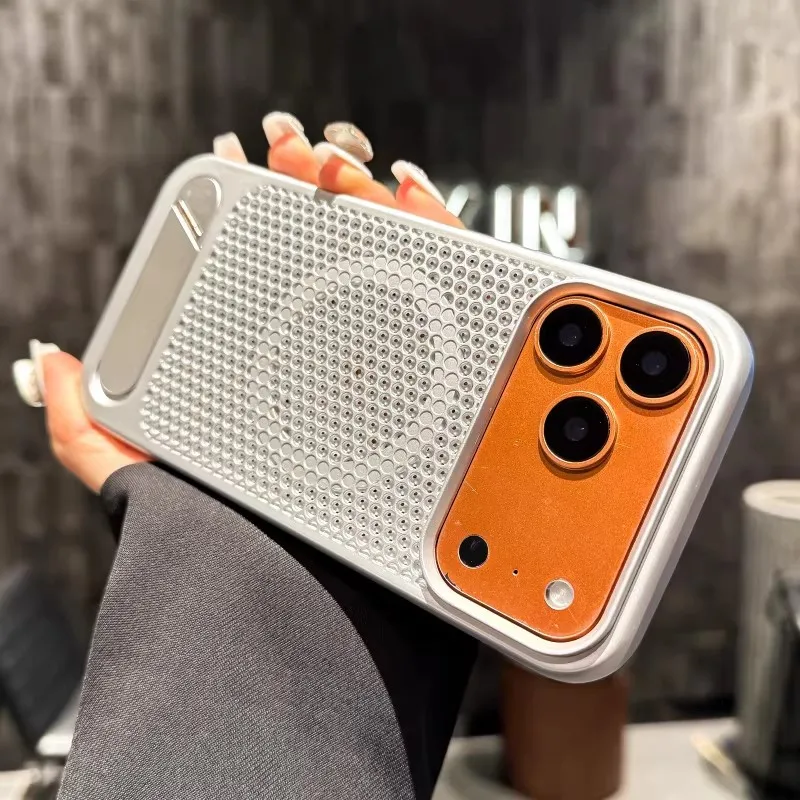 Honeycomb Grid Magnetic Case with Alloy Bracket and Heat Dissipation Kickstand