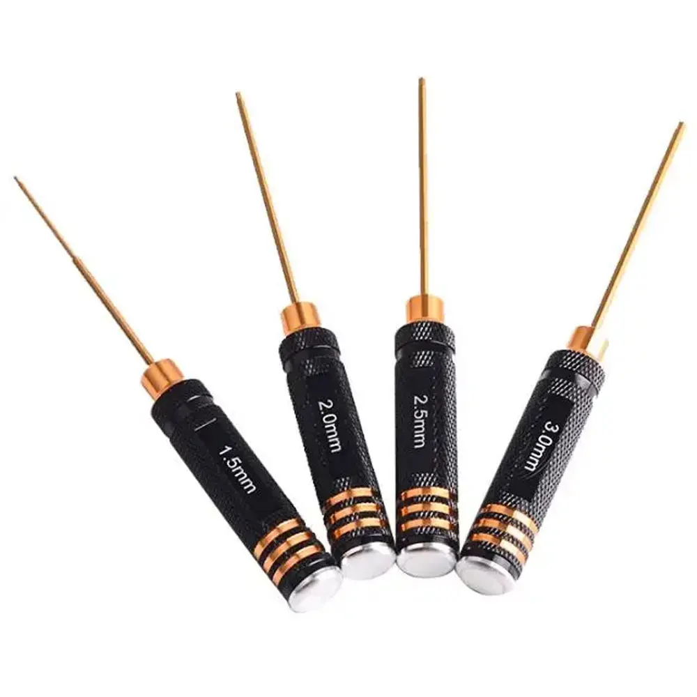 Kit d'outils de tournevis hexagonaux 4 pièces pour hélicoptère RC, avec embouts magnétiques en gros plan