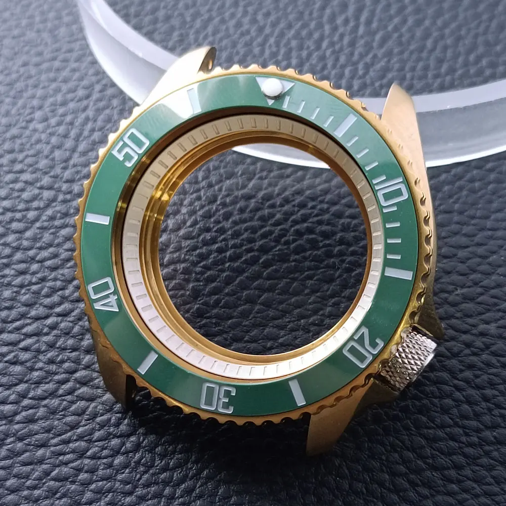 42mm Gold/Rose Gold Steel Watch Case with Sapphire Glass and 22mm Strap