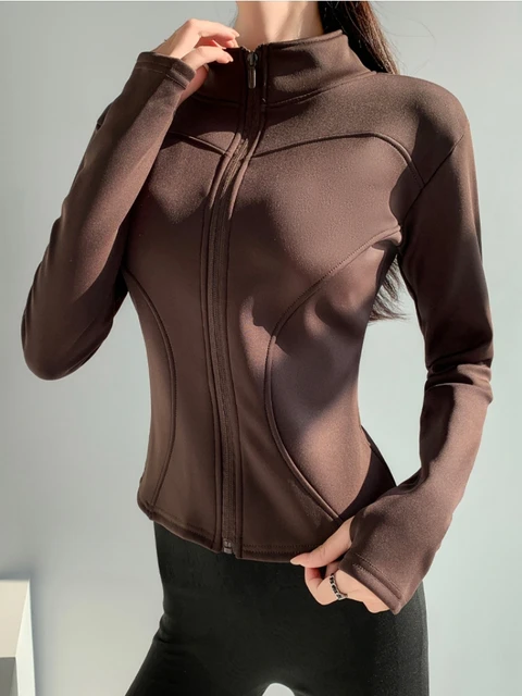 67416-95d079.jpg slim fit long sleeves jacket full-zipper fleece warm winter thick coat outer wear women gym fitness yoga tops