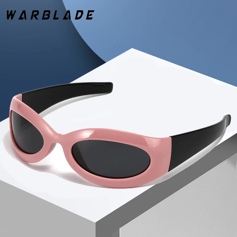 

WarBLade Vintage Punk Sports Women's Sunglasses Fashion Y2K Cat Eye Sun Glasses Wrap Around Driver Cycling Goggle Men's Shades