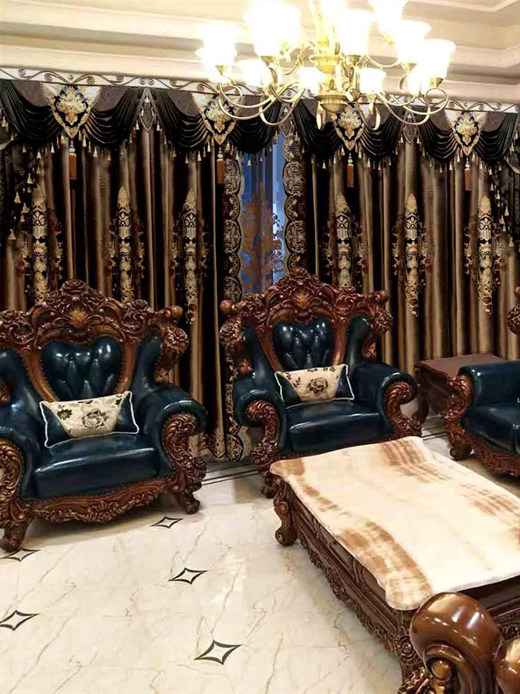 

Шторы в европейском стиле роскошная вилла Роскошная гостиная кофейная мозаика Блэкаут спальня роскошная атмосфера ледяной бархат