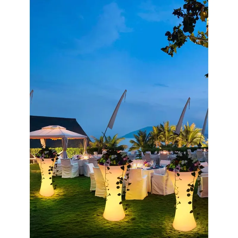Outdoor plastic luminous small waist-shaped creative flower pot large wedding event guide atmosphere decoration large ornament