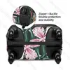 Palm Leaves Flower Thick Elastic Luggage Protective Cover Zipper Suit For Bag Suitcase Covers Trolley Cover Travel 3