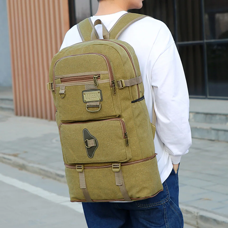 2024 New Large Capacity Travel Backpack Fashion Men And Women's Outdoor Mountaineering Tactical Training Design Canvas Backpack