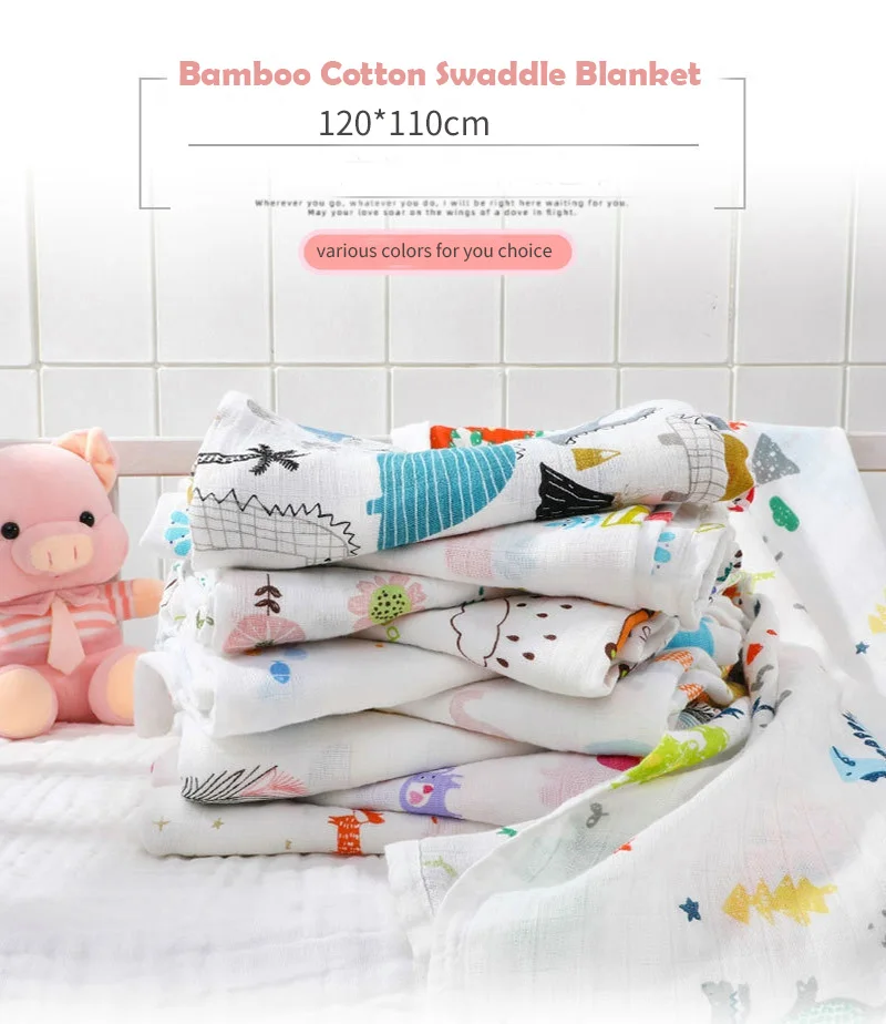 EezKoala Fashion changing mat 100% Cotton Baby Muslin Swaddle Blanket 110*120cm  Newborn Bath Towel Infant Wrap 4