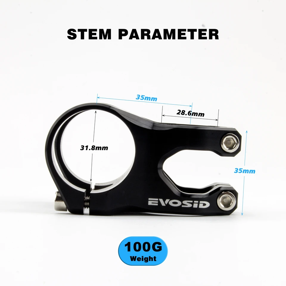 EVOSID MTB Stem 31.8x35mm High-strength Short Handlebar Stem