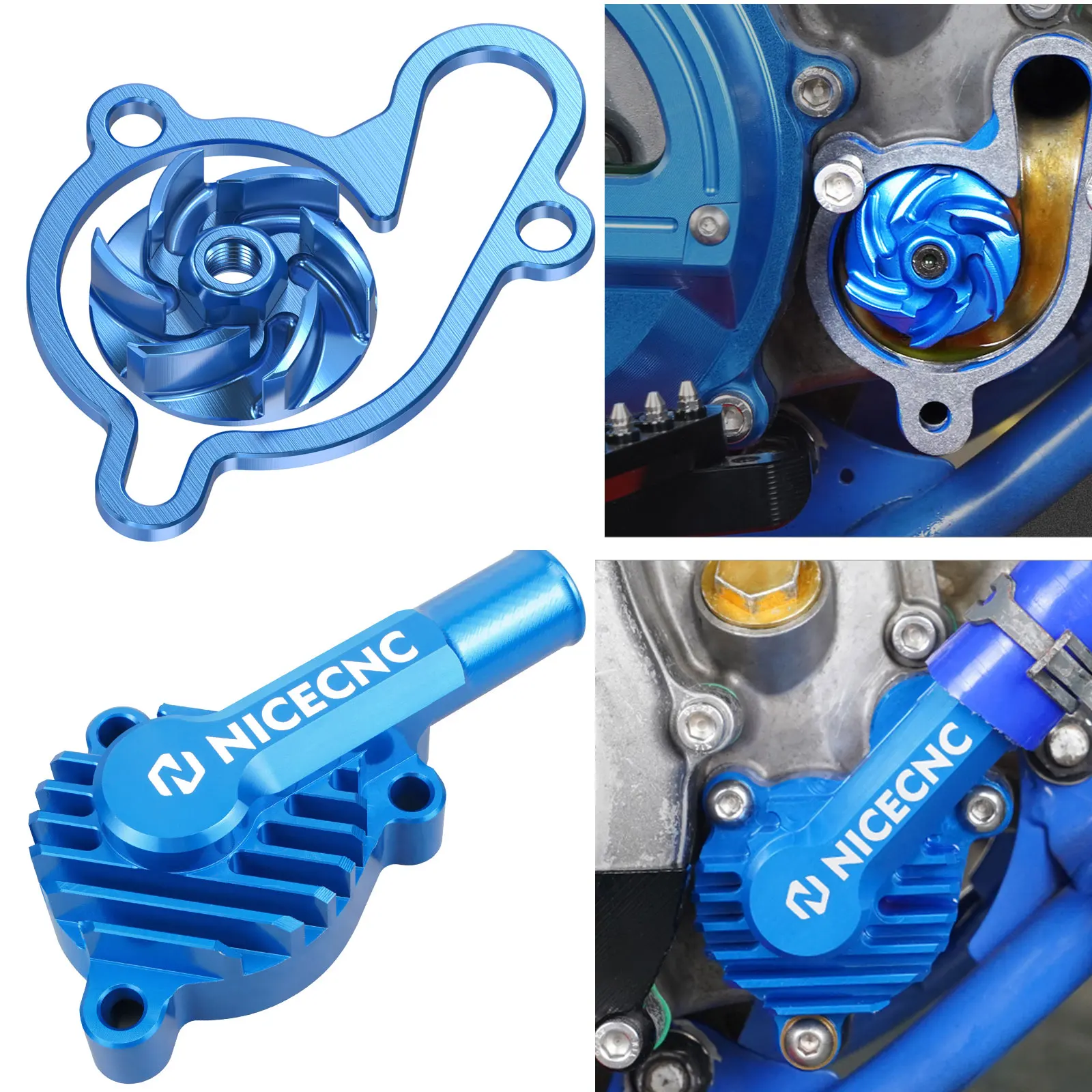 Aluminum Water Pump Cover For Yamaha YZ80/YZ85 Dirt Bike - CNC Machined With Heat Sinks (1993-2018 Models)