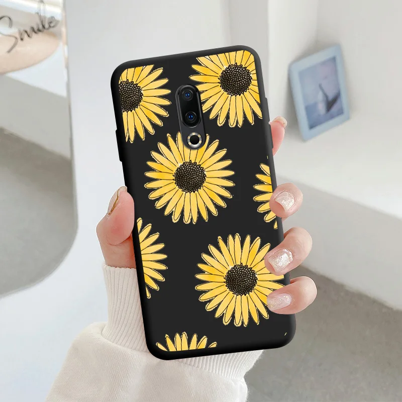 For Meizu 16 Protective Shell Silicone Soft Shell Phone Case Candy Color Case Fashion Silicone Color Chrysanthemum meizu phone case with stones Cases For Meizu