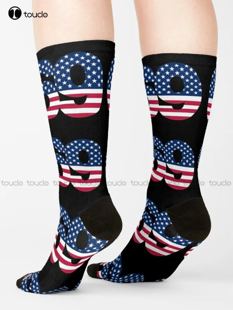 

69 Patriot United States Number Sixty-Nine America Socks Graphic Socks Unisex Adult Teen Youth Socks 360° Digital Print Gift Art