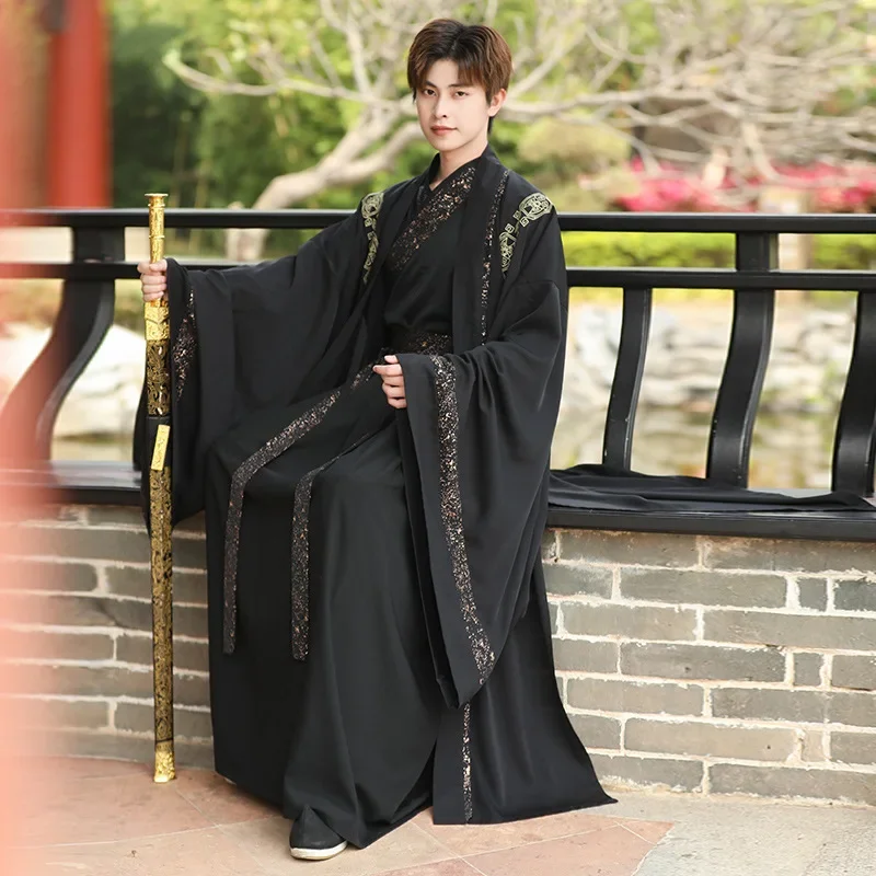 

Мужское традиционное китайское платье Hanfu для косплея самурайского искусства, винтажное платье ханьфу в стиле древней династии, Хэллоуин