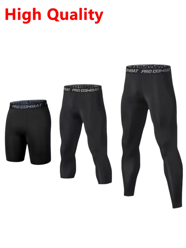 Men’s Basketball Compression Pants – Cool Dry Athletic Tights with Workout Shorts 1