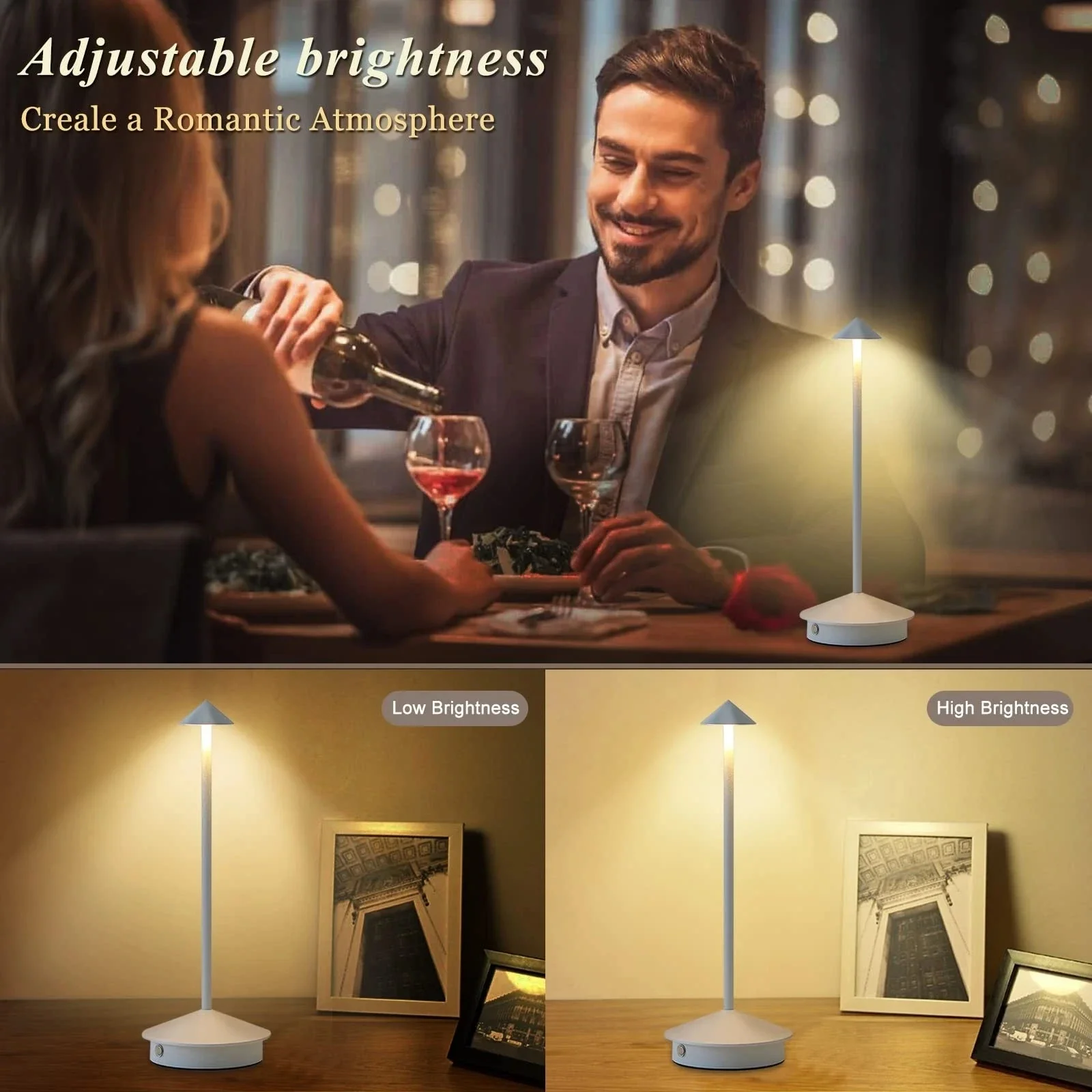 Rechargeable Table Lamp Creative Dining Touch Led Hotel Bar Coffee Pina Pro Table Lamp Lampada Da Tavolo Decorative Desk Lamp 4