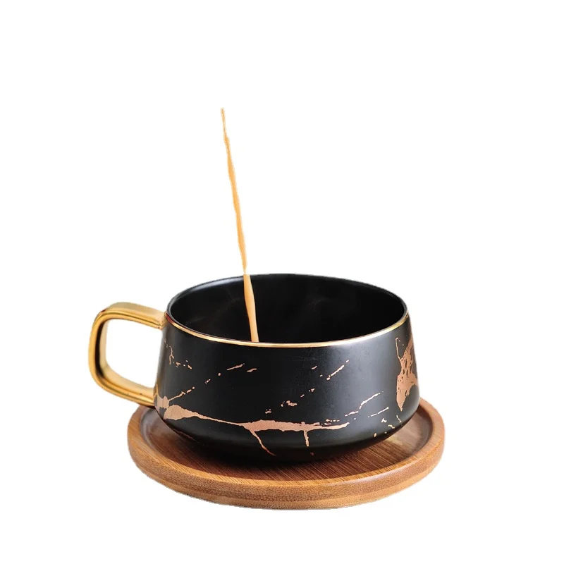 

300/400ML Marble Ceramic Coffee Set Milk Mugs Glass Latte Cup Home Drinkware Starry Sky Pattern Tea Cup Simple and Creative Mug