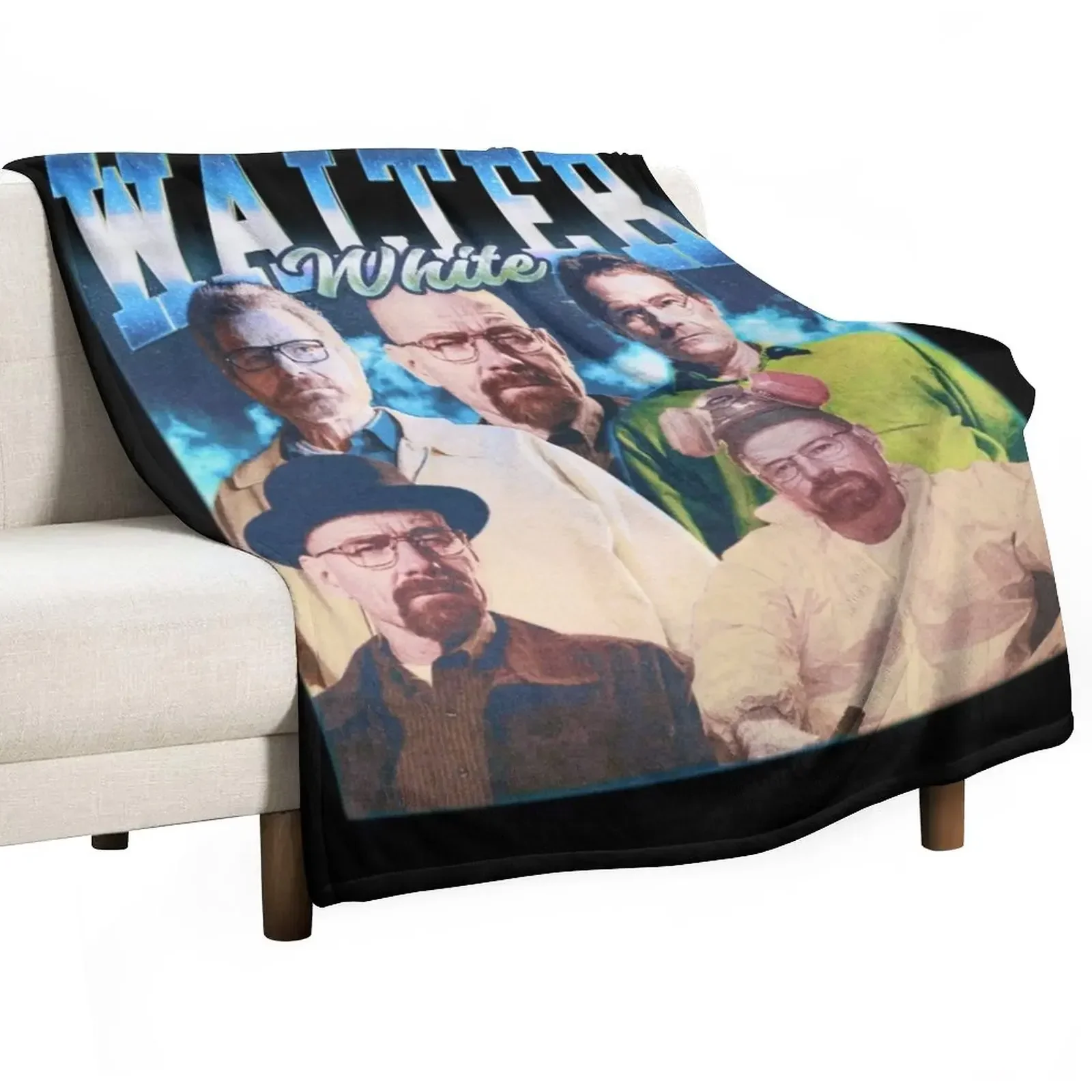 

WALTER WHITE Vintage 90s Rap Style, Walter White Bootleg Fan Throw Blanket Luxury Throw Blankets