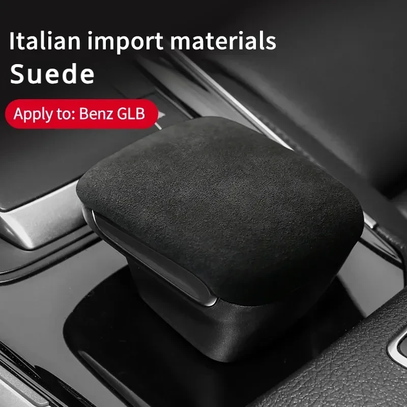 

For Mercedes Benz GLB 2020 2021 2022 Wrap Suede Car Gear Shift Knob Handle ABS Cover Car Interior Trim Frame Sticker Accessories